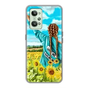 Чехол Стильные девушки на Realme GT2 (Девушка на поле)