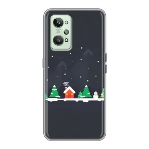 Силиконовый бампер на рождество для Realme GT2 (Город зимний)