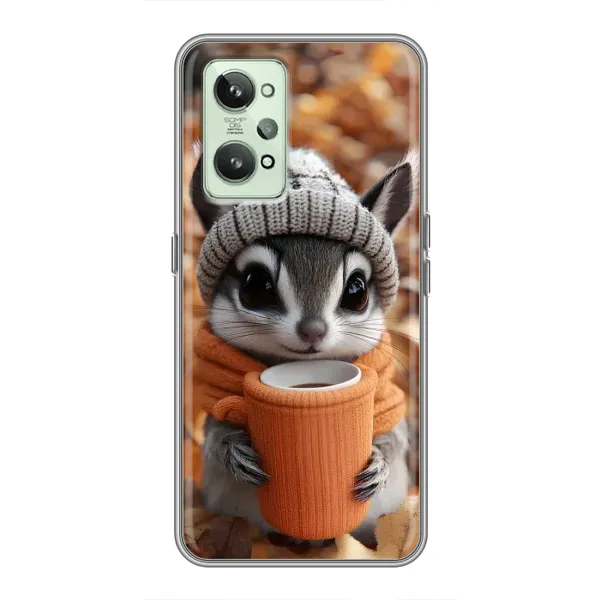 Чехол с рисунком «Грызунчик с кофе» для Realme GT2 Чехол с рисунком «Грызунчик с кофе» для Realme GT2