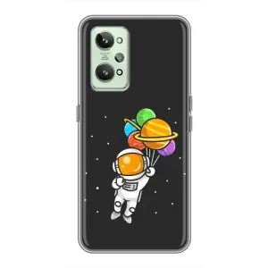 Силіконовый Чохол з принтом "Космонавти" на Realme GT2 (Космонавт з кульками)