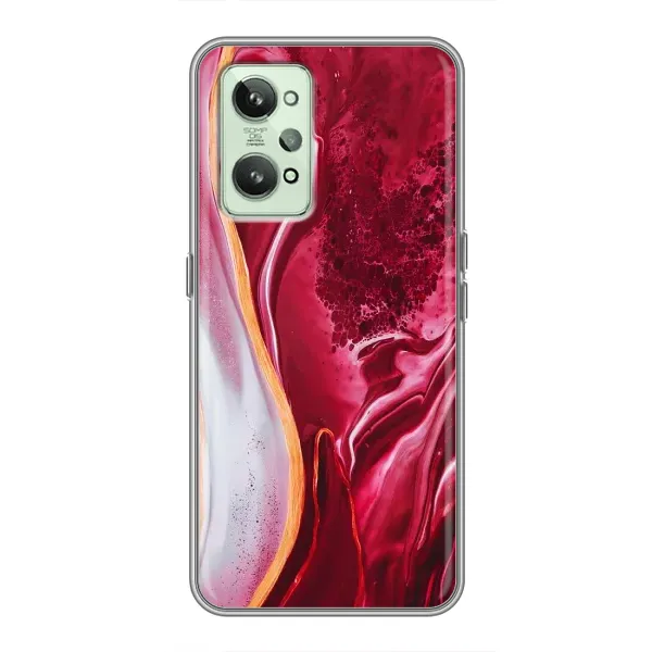 Чехол с рисунком «Красный мрамор» для Realme GT2