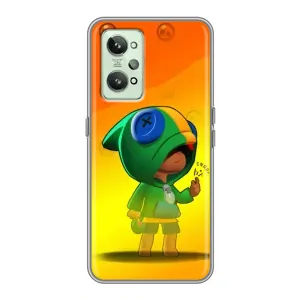 Чехол Бравл Старс для Realme GT2 (LEON в кофте)