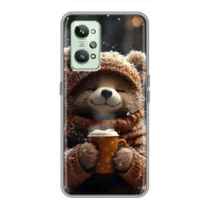 Друкований чохол 'Звірята з кавою' для Realme GT2 (Ведмедик з кавою)