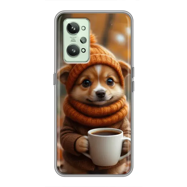 Чехол с рисунком «Собачка с кофе» для Realme GT2 Чехол с рисунком «Собачка с кофе» для Realme GT2