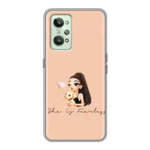 Силиконовый Чехол на Realme GT2 с картинкой Стильных Девушек (С собакой)
