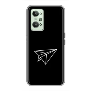 Чехол с картинками на черном фоне для Realme GT2 (Самолетик)