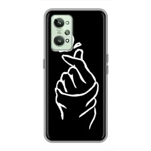 Чехлы (Знак сердечка) на Realme GT2 (Сердце на черном)