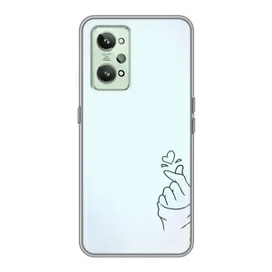 Чехлы (Знак сердечка) на Realme GT2 (Сердце на голубом)