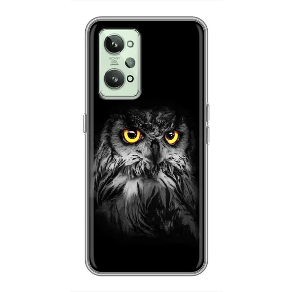 Чехол с рисунком «Сова на чёрном» для Realme GT2 Чехол с рисунком «Сова на чёрном» для Realme GT2