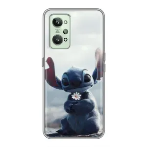 Чехол с рисунком Стич для Realme GT2 (Стич с цветочком)