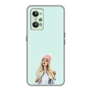 Силиконовый Чехол на Realme GT2 с картинкой Стильных Девушек (В шапке)