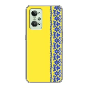 Силиконовый Чехол на Realme GT2 (Вышиванка на желтом)