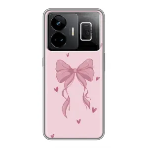 Чехол банты для Realme GT3 (Бант на розовом)