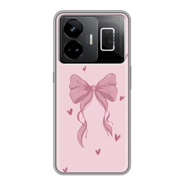 Чехол с рисунком «Бант на розовом» для Realme GT3 Чехол с рисунком «Бант на розовом» для Realme GT3
