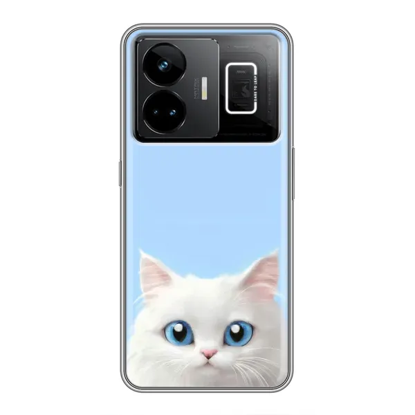 Чехол с рисунком «Белый кот» для Realme GT3 Чехол с рисунком «Белый кот» для Realme GT3