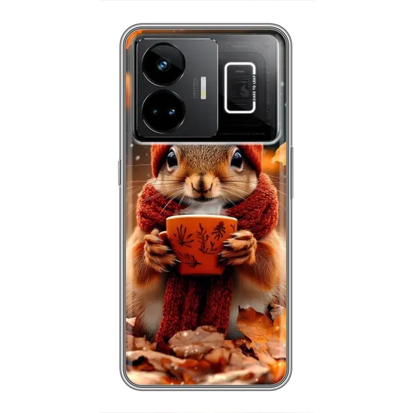 Чехол с рисунком «Белка с кофе» для Realme GT3 Чехол с рисунком «Белка с кофе» для Realme GT3