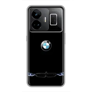 Силиконовый бампер с картинкой машины на Realme GT3 (Черный BMW)