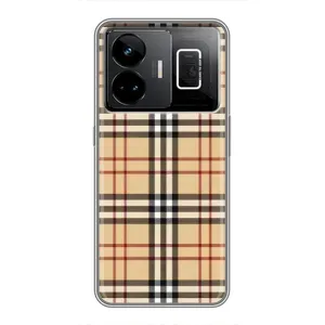 Чехол с Брендами одежды на Реалми ДжиТи 3 (Burberry стиль)