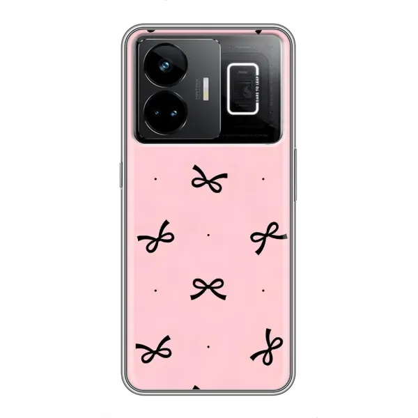 Чехол с рисунком «Черные бантики» для Realme GT3 Чехол с рисунком «Черные бантики» для Realme GT3