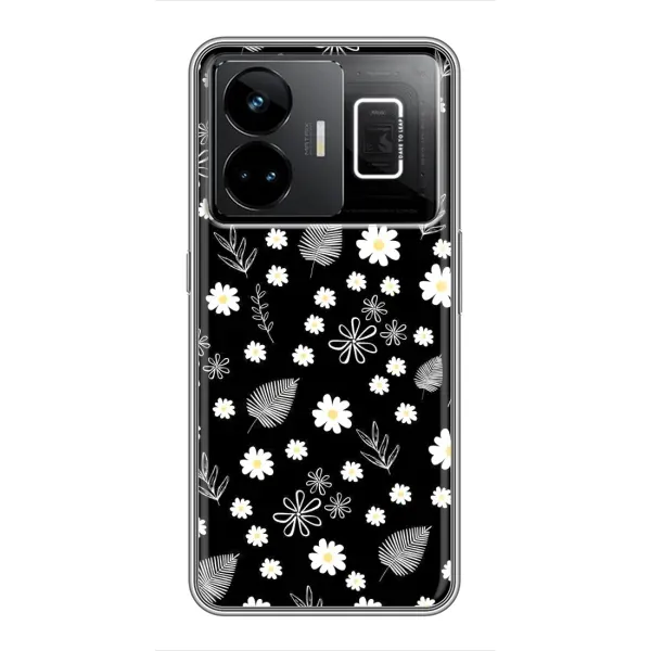 Чехол с рисунком «цветение на чорном» для Realme GT3 Чехол с рисунком «цветение на чорном» для Realme GT3