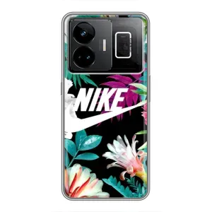 Силіконовый Чохол на Realme GT3 з картинкою НАЙК (Квітковий Nike)