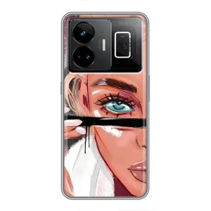 Силіконовый Чохол на Realme GT3 з картинкой Модных девушек (Дівчина та вії)