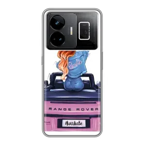 Силіконовый Чохол на Realme GT3 з картинкой Модных девушек (Дівчина на машині)