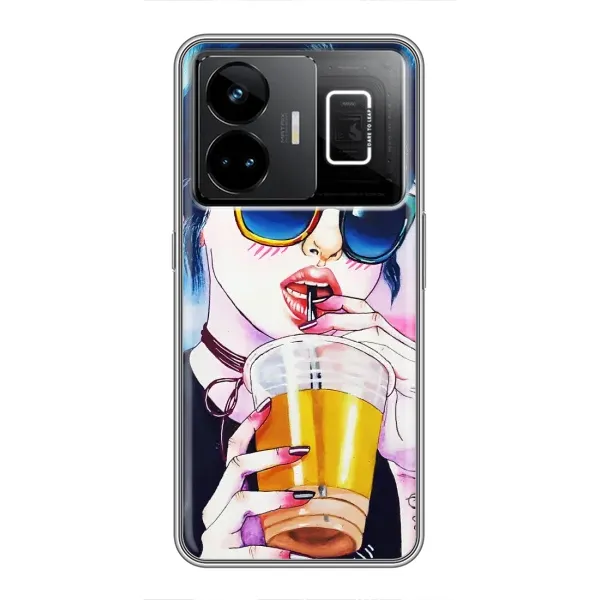 Чехол с рисунком «Девушка с коктейлем» для Realme GT3