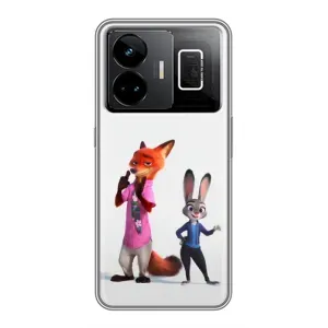 Силиконовый чехол с принтом Зоотрополіс для Realme GT3 (Джуди и Ник)
