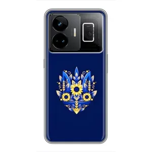Чохол з картинкою (Патріотичний ГЕРБ) на Realme GT3 (Герб в квітах)