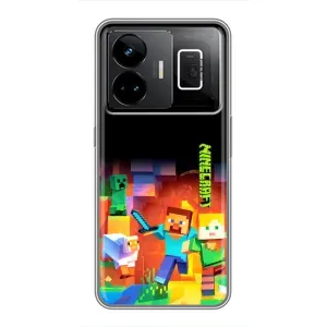 Чехлы для Realme GT3 (Персонажи Майн Крафт) (Герой Майнкрафт)