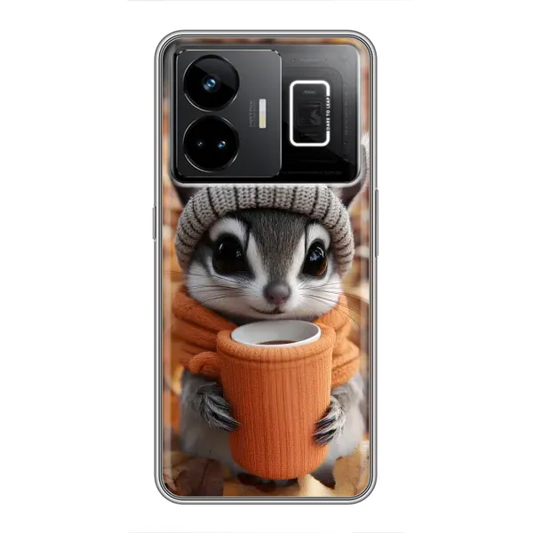 Чехол с рисунком «Грызунчик с кофе» для Realme GT3 Чехол с рисунком «Грызунчик с кофе» для Realme GT3