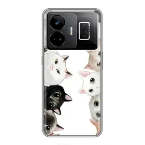 Силиконовый чехол с котиком для Realme GT3 (Коты)