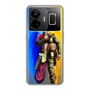 Чехол с картинкой (Патриотический КОЗАК) на Realme GT3 (Козак с крыльями)