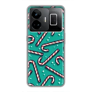 Силіконовий бампер на різдво для Realme GT3 (Льодяники)