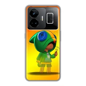 Чехол Бравл Старс для Realme GT3 (LEON в кофте)