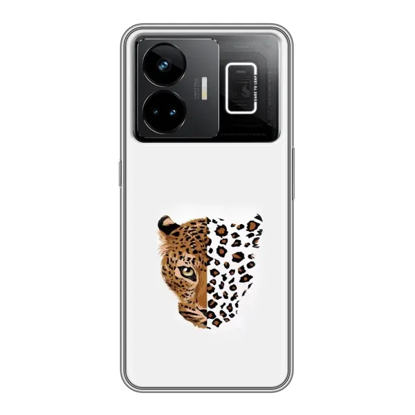 Чехол с рисунком «Леопард на белом» для Realme GT3 Чехол с рисунком «Леопард на белом» для Realme GT3