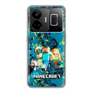 Чехлы для Realme GT3 (Персонажи Майн Крафт) (Майнкрафт)