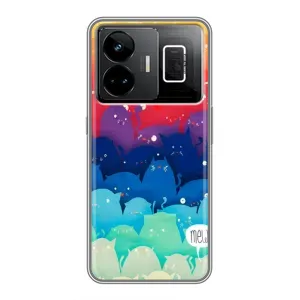 Силиконовый чехол с котиком для Realme GT3 (Mew)