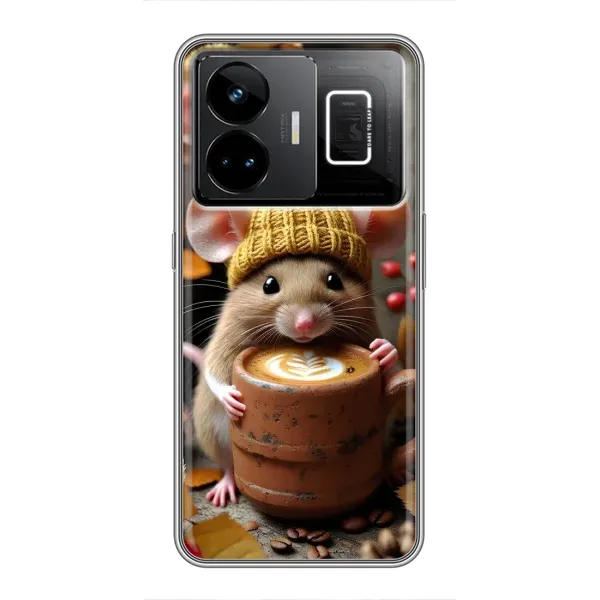 Чехол с рисунком «Мышка с кофе» для Realme GT3 Чехол с рисунком «Мышка с кофе» для Realme GT3