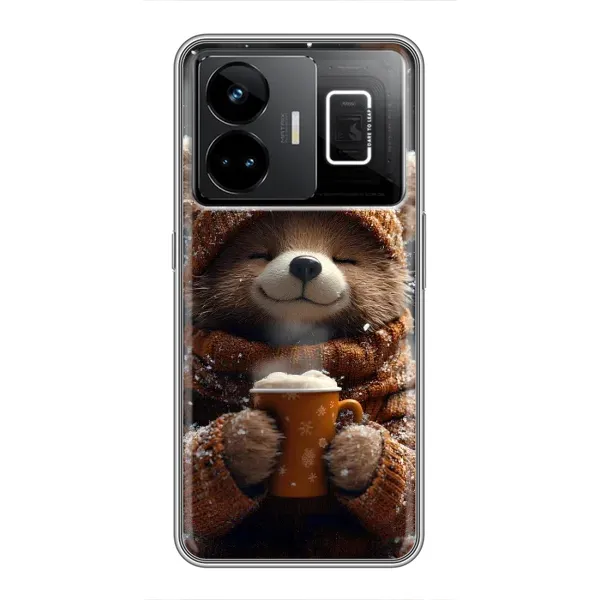 Чехол с рисунком «Медвежонок с кофе» для Realme GT3 Чехол с рисунком «Медвежонок с кофе» для Realme GT3