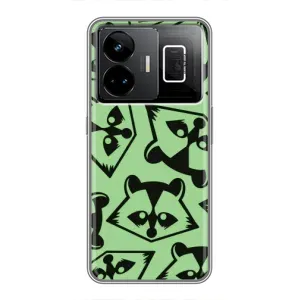 Силиконовый Чехол с Енотами на Realme GT3 (Мордочки Енота)