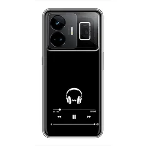 Чехол с картинками на черном фоне для Realme GT3 (Плеер)