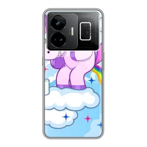 Чехол Unicorn на Realme GT3 (Радуга единорожка)