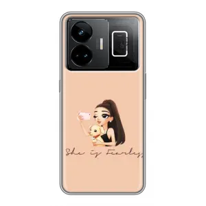 Силіконовый Чохол на Realme GT3 з картинкой Модных девушек (З собакою)