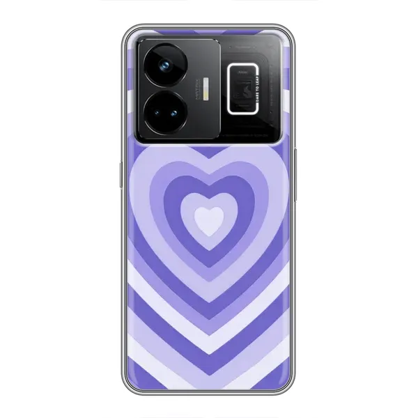 Чехол с рисунком «Сердце фиолет» для Realme GT3 Чехол с рисунком «Сердце фиолет» для Realme GT3