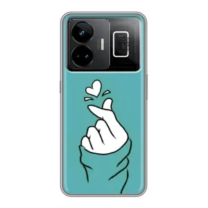 Чохол (Знак сердечка) для Realme GT3 (Сердечко на бірюзовому)