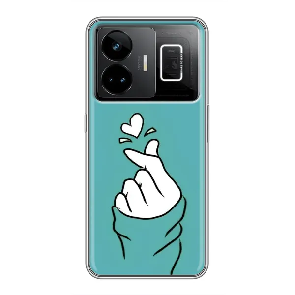 Чехол с рисунком «Сердечко на бирюзовом» для Realme GT3 Чехол с рисунком «Сердечко на бирюзовом» для Realme GT3