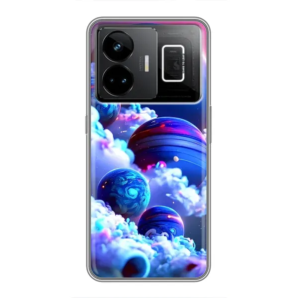 Чехол с рисунком «Синие планеты» для Realme GT3