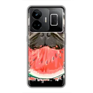Чехол (ТПУ) Милые собачки для Realme GT3 (Смешной Мопс)